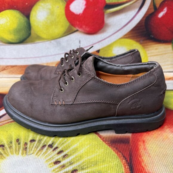 Timberland Mens Size 8.5M Brown Waterproof Leather Oxfords Low Top - Picture 2 of 8